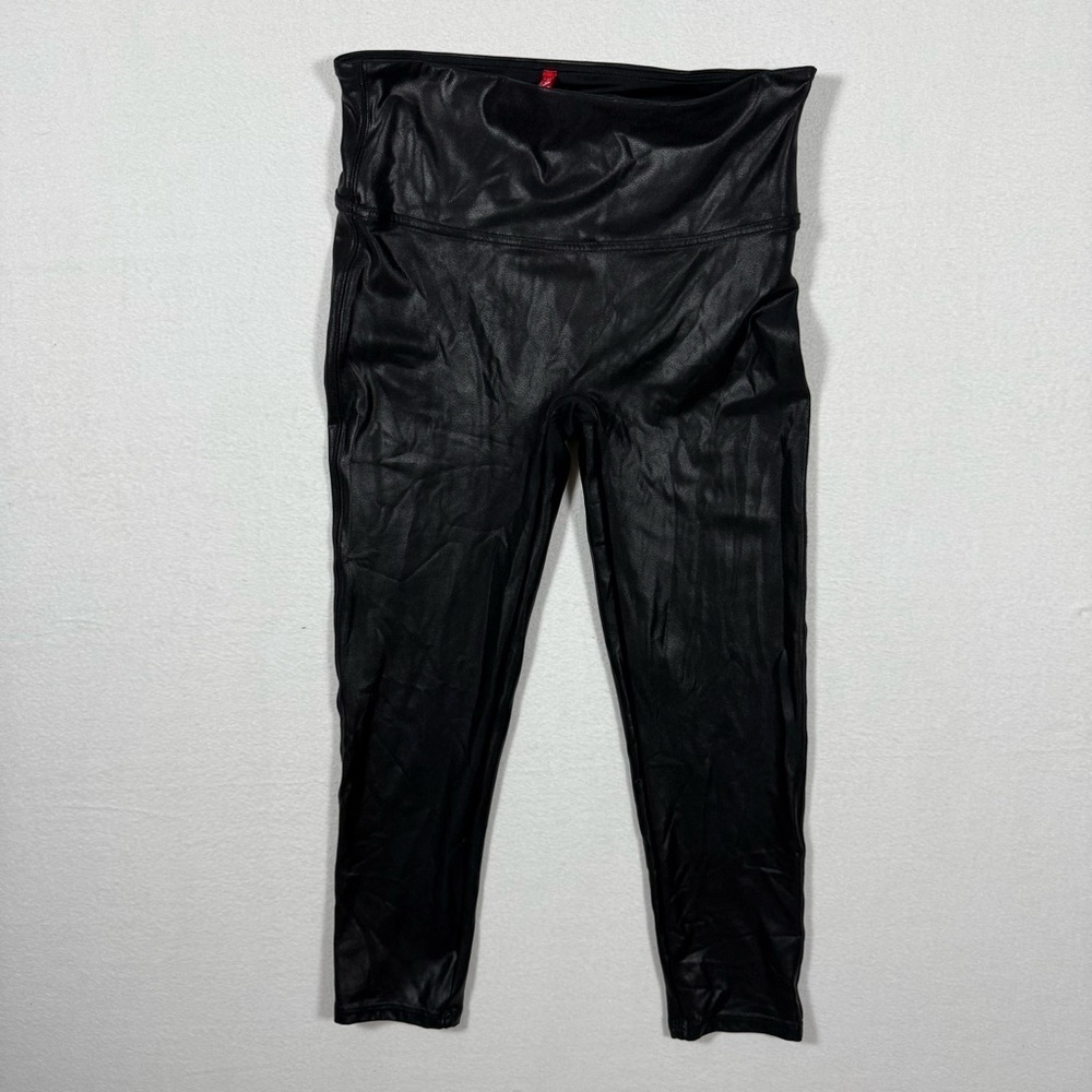 Black Spanx leggings MEDIUM faux leather‎